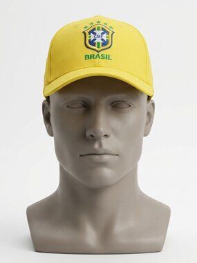 Brasil CBF Football Soccer Futbol Yellow Green Snapback Flat Bill Hat Cap